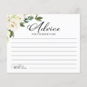 Greenery White Blume Brautparty Advice Cards (Vorderseite)
