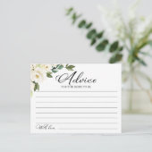 Greenery White Blume Brautparty Advice Cards Postkarte (Stehend Vorderseite)