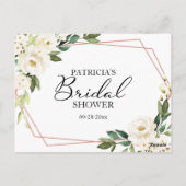 Greenery White Blume Brautparty Advice Cards Postkarte (Rückseite)