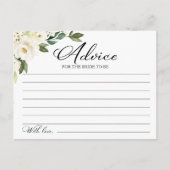 Greenery White Blume Brautparty Advice Cards Postkarte (Vorderseite)