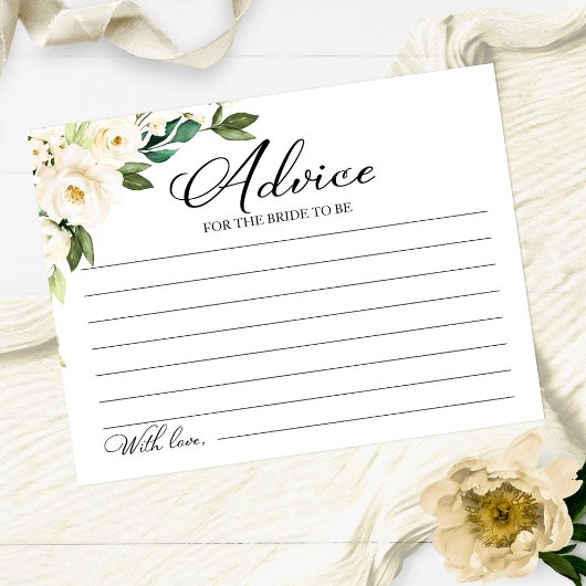 Greenery White Blume Brautparty Advice Cards Postkarte