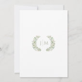 Greenery White Floral Botanical Boho Wedding Einladung (Rückseite)