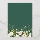Greenery White Floral Geometric Wedding Real Gold Folieneinladung (Rückseite)