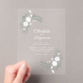 Greenery White Floral Wedding Acryleinladungen (Insitu (Handheld))