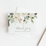 Greenery White Floral Wedding Brautparty Dankeskarte<br><div class="desc">Weiße Blume mit Grün / Foliage Brautparty Dankeschön Karten: Diese wunderschöne Bridal oder Polterabend Dankeschön-Karte verfügt über weiße Aquarellfarben-Blume mit Salbeigrün, Blattwerk und einen Hauch von goldenem Glitzer. Personalisieren Sie mit Ihrem Namen und danke Ihnen Nachricht. Sie können diese auch als Hochzeit Dankeschön Karten. Ändern Sie einfach Ihren Text für...</div>