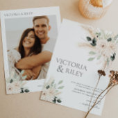 Greenery White Floral Wedding Einladung Victoria