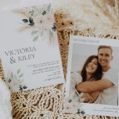 Greenery White Floral Wedding Einladung Victoria