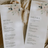 Greenery White Floral Wedding Menu VICTORIA Menükarte