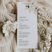 Greenery White Floral Wedding Menu VICTORIA Menükarte