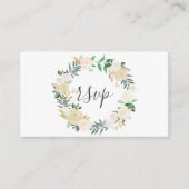 Greenery White Floral Wreath Wedding RSVP Begleitkarte (Vorderseite)