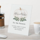 Greenery White Pumpkin Ratgeber und Wünsche Zeiche Sockelschild (In SItu)