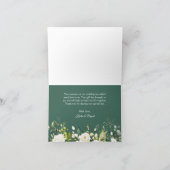 Greenery White Rose Gold Floral Eleganter Chic Dankeskarte (Innenseite)