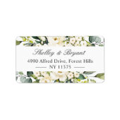 Greenery White Rose Wasserfarbe Blumenadresse Adressaufkleber (Vorne)