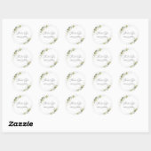 Greenery White Roses Baby Dusche Danke Sticker (Blatt)