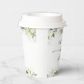 Greenery White Roses Baby Dusche Papier Cups Pappbecher (Rechts)