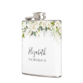 Greenery White Roses Brautparty Flask Flachmann (Links)