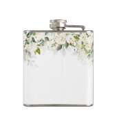 Greenery White Roses Brautparty Flask Flachmann (Rückseite)