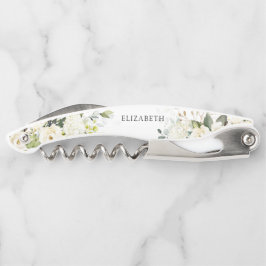 Greenery White Roses Brautparty Kellnermesser