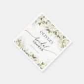 Greenery White Roses Brautparty Napkins Serviette (Ecke)