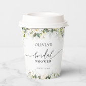 Greenery White Roses Brautparty Paper Cup Pappbecher (Rückseite)