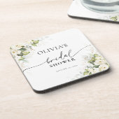 Greenery White Roses Brautparty Untersetzer (Linke Seite)