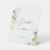 Greenery White Roses Dessert Bar Sign Sockelschild (Vorderseite)