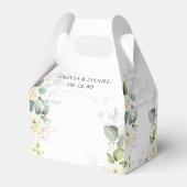 Greenery White Roses Gastgeschenk Hochzeit Box Geschenkschachtel (Rückseite)