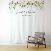 Greenery White Roses Wedding Backdropps Wandteppich (Beispiel)