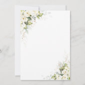 Greenery White Roses Wedding Einladung (Rückseite)