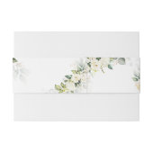 Greenery White Roses Wedding Einladung Bauchband Einladungsbanderole (Rückseitenbeispiel)