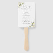 Greenery White Roses Wedding Hand Fan Fächer (Rückseite)