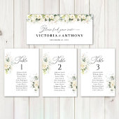 Greenery White Roses Wedding Head Table Sign