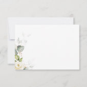 Greenery White Roses Wedding RSVP Card Karte (Rückseite)