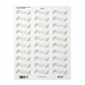 Greenery White Roses Wedding Rücksendeadresse (Vorne)