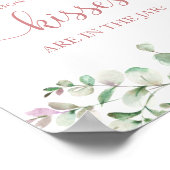 Greenery Wie viele Kisses Sign Poster (Ecke)