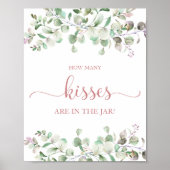 Greenery Wie viele Kisses Sign Poster (Vorne)
