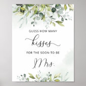 Greenery wie viele Küsse Brautparty Poster (Vorne)