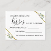 Greenery Wie viele Küsse zweisprachige Spielkarte Platzkarte (Rückseite)