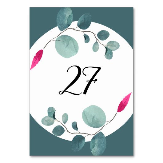 Greenery Wild Forest Vibe Tischnummer (Vorderseite)