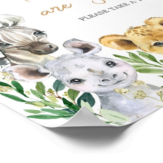 Greenery Wild One Safari Babies sind süß Poster (Ecke)
