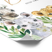 Greenery Wild One Safari Baby Dusche Drinks Poster (Ecke)