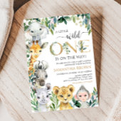 Greenery Wild One Safari Baby Shower Einladung