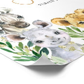 Greenery Wild One Safari Baby Shower Food Poster (Ecke)