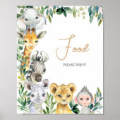 Greenery Wild One Safari Baby Shower Food Poster (Vorne)