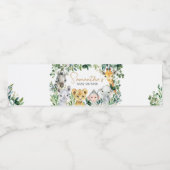 Greenery Wild One Safari Baby Shower Wasserflaschenetikett (Einzelnes Label)