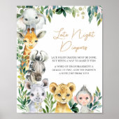 Greenery Wild One Safari Spate Night Diapers Poster (Vorne)