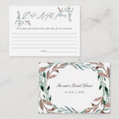 Greenery Winter Brautparty Date Night Ideas Begleitkarte (Vorne/Hinten)
