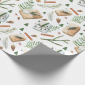 Greenery Winter Holiday Country Einfach Geschenkpapier (Ecke)