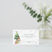 Greenery Winter Snowman Diaper Raffle Baby Shower Begleitkarte (Stehend Vorderseite)
