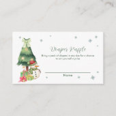 Greenery Winter Snowman Diaper Raffle Baby Shower Begleitkarte (Vorderseite)